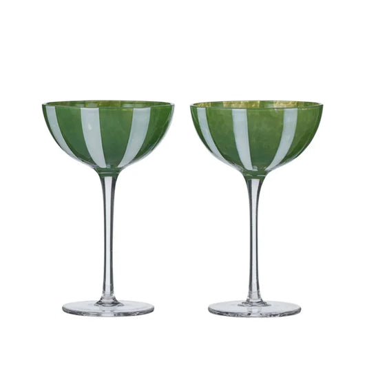 Aperitivo Coupe Glasses - Green - Set of 2