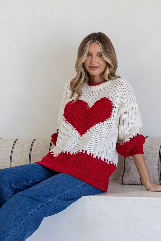 Lover Knit Jumper - Red
