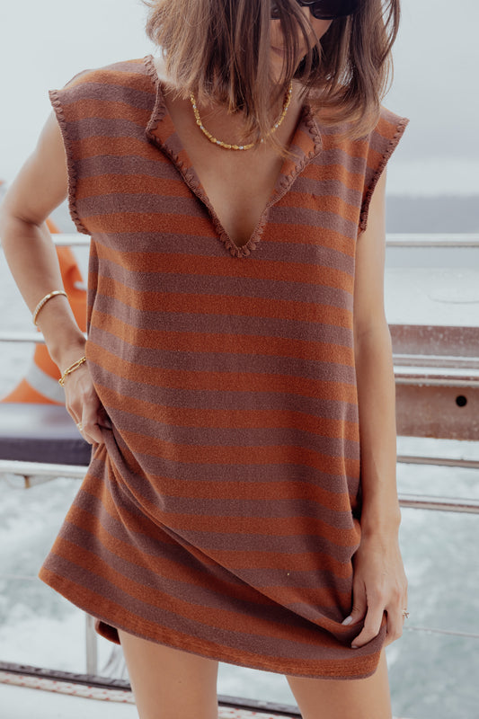 Suki Dress - Cappucino Stripe