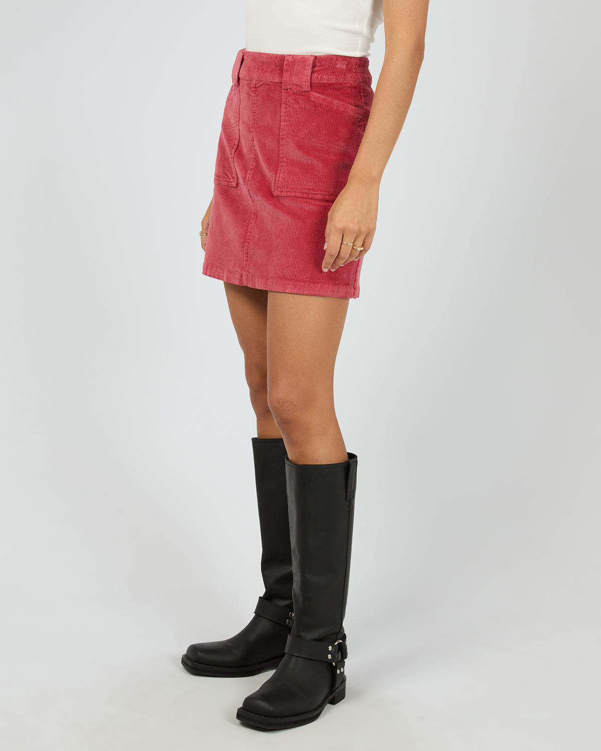 AAE || Mara Cord Skirt - Ruby