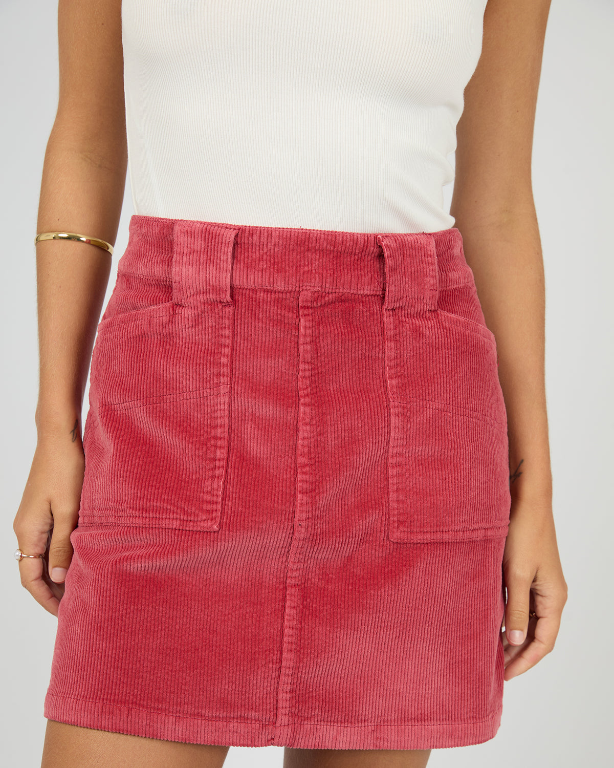 AAE || Mara Cord Skirt - Ruby