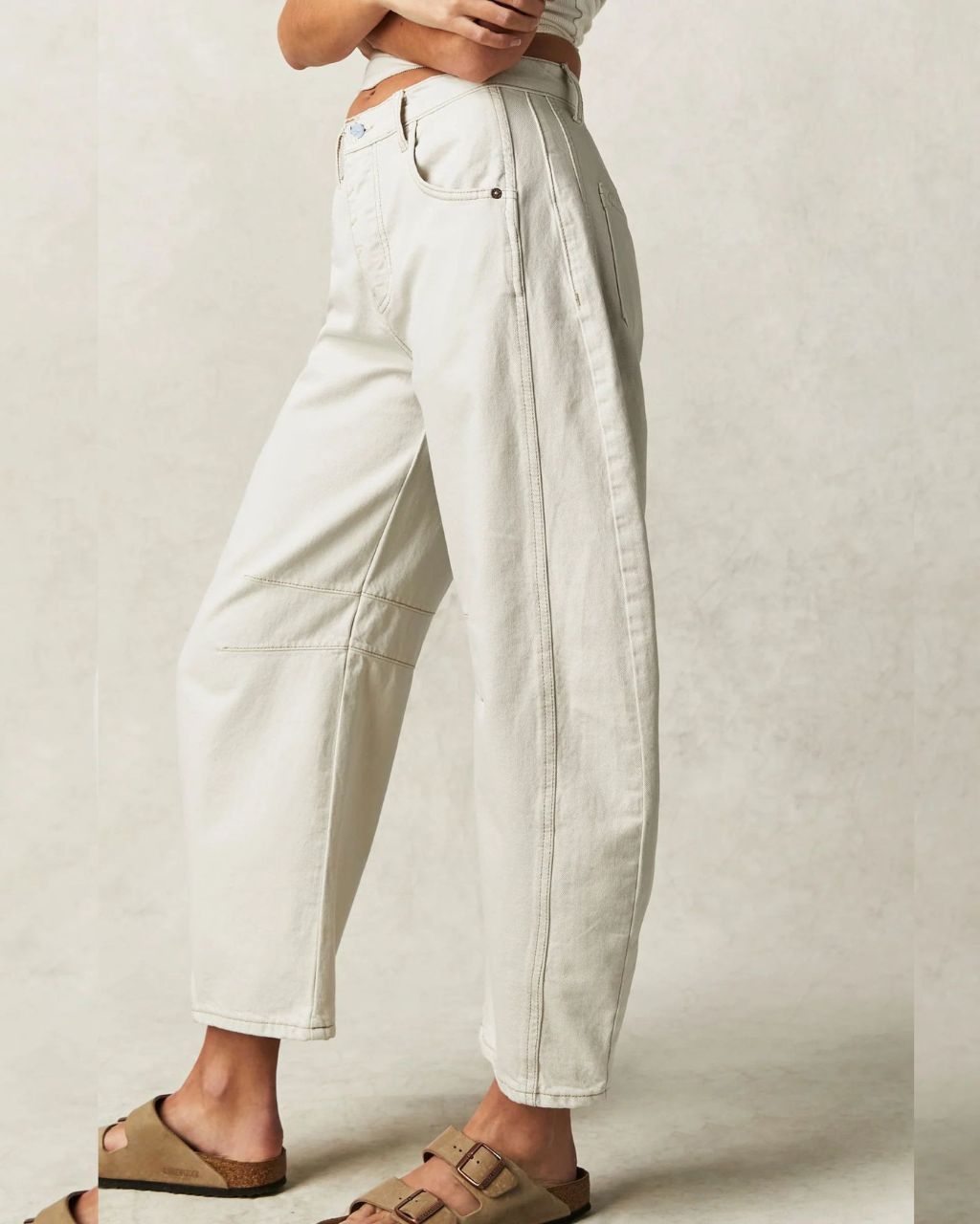 Charlie Barrel Jeans - White