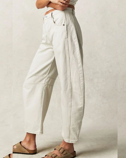 Charlie Barrel Jeans - White