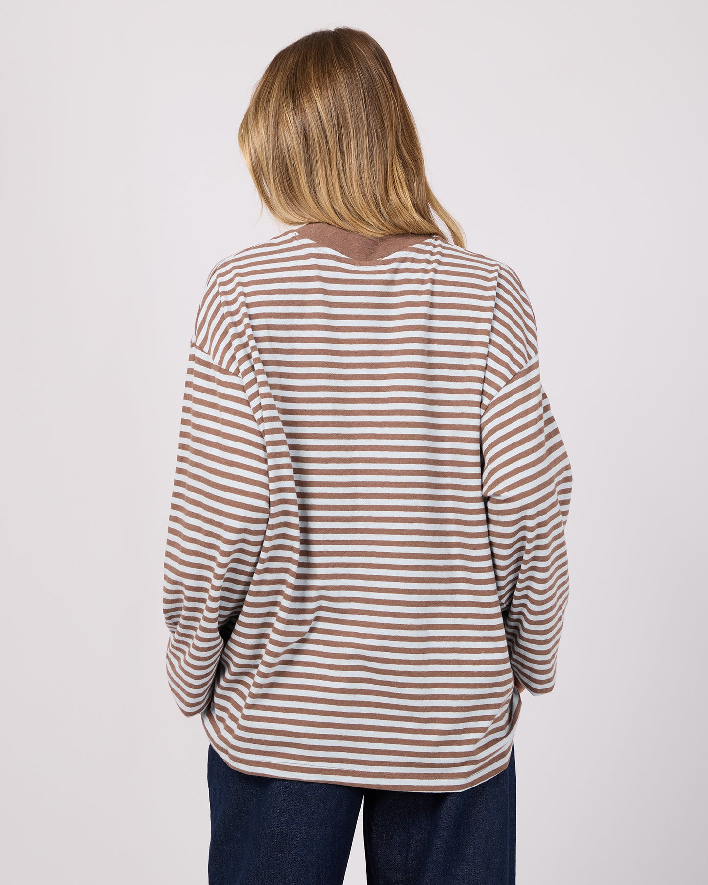 AAE || Paloma L/S Striped Tee - Ocean Blue