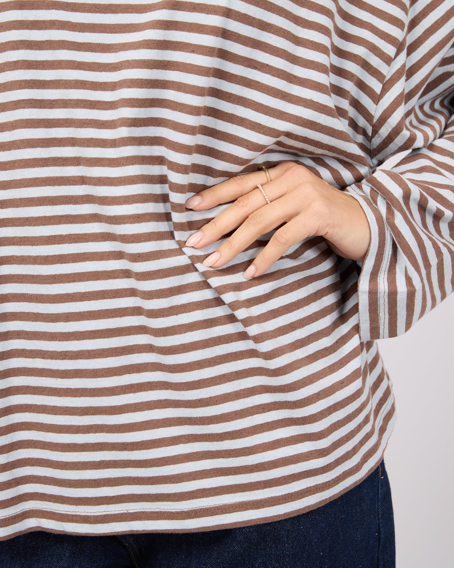 AAE || Paloma L/S Striped Tee - Ocean Blue