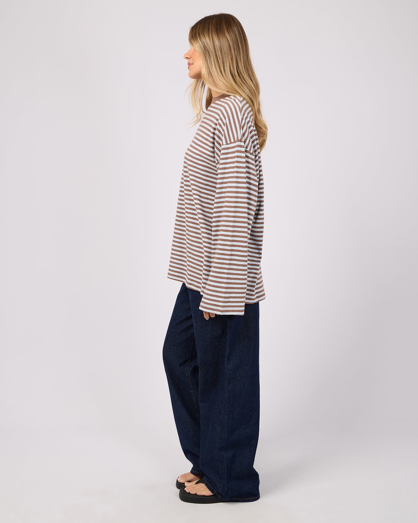 AAE || Paloma L/S Striped Tee - Ocean Blue