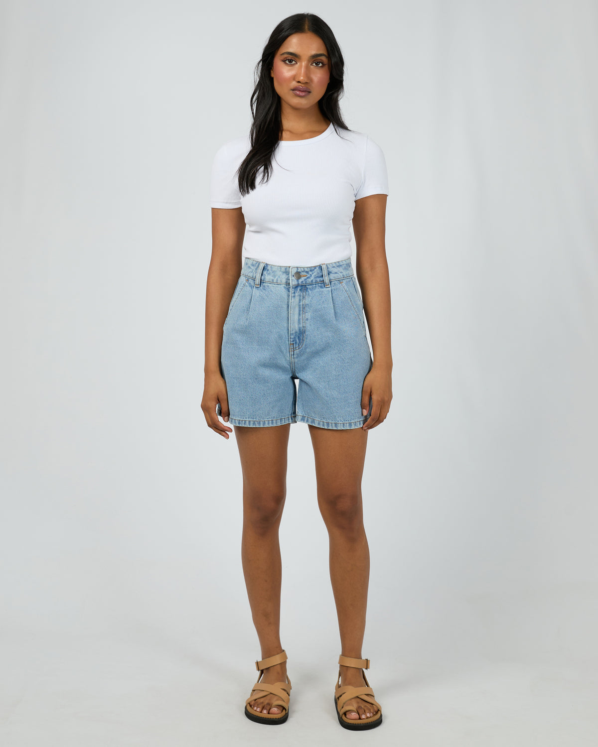 AAE || Stevie Denim Shorts - Light Blue