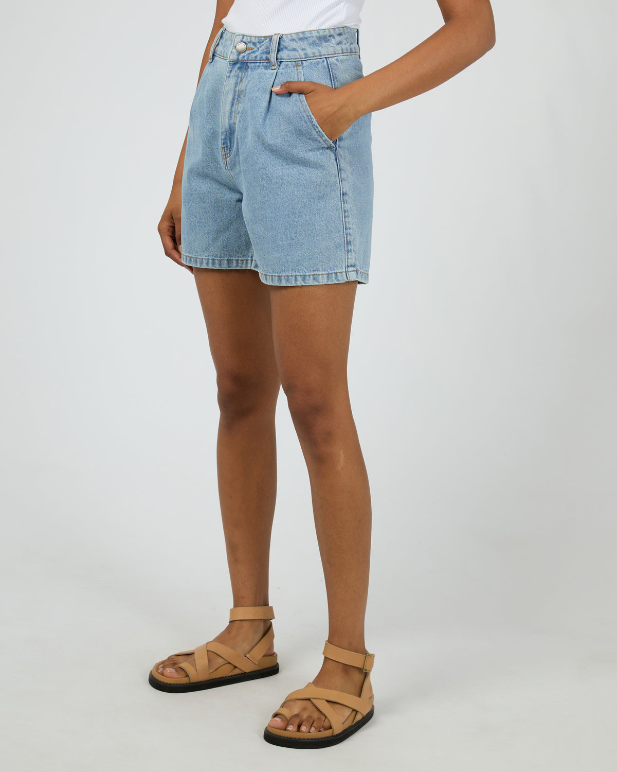 AAE || Stevie Denim Shorts - Light Blue