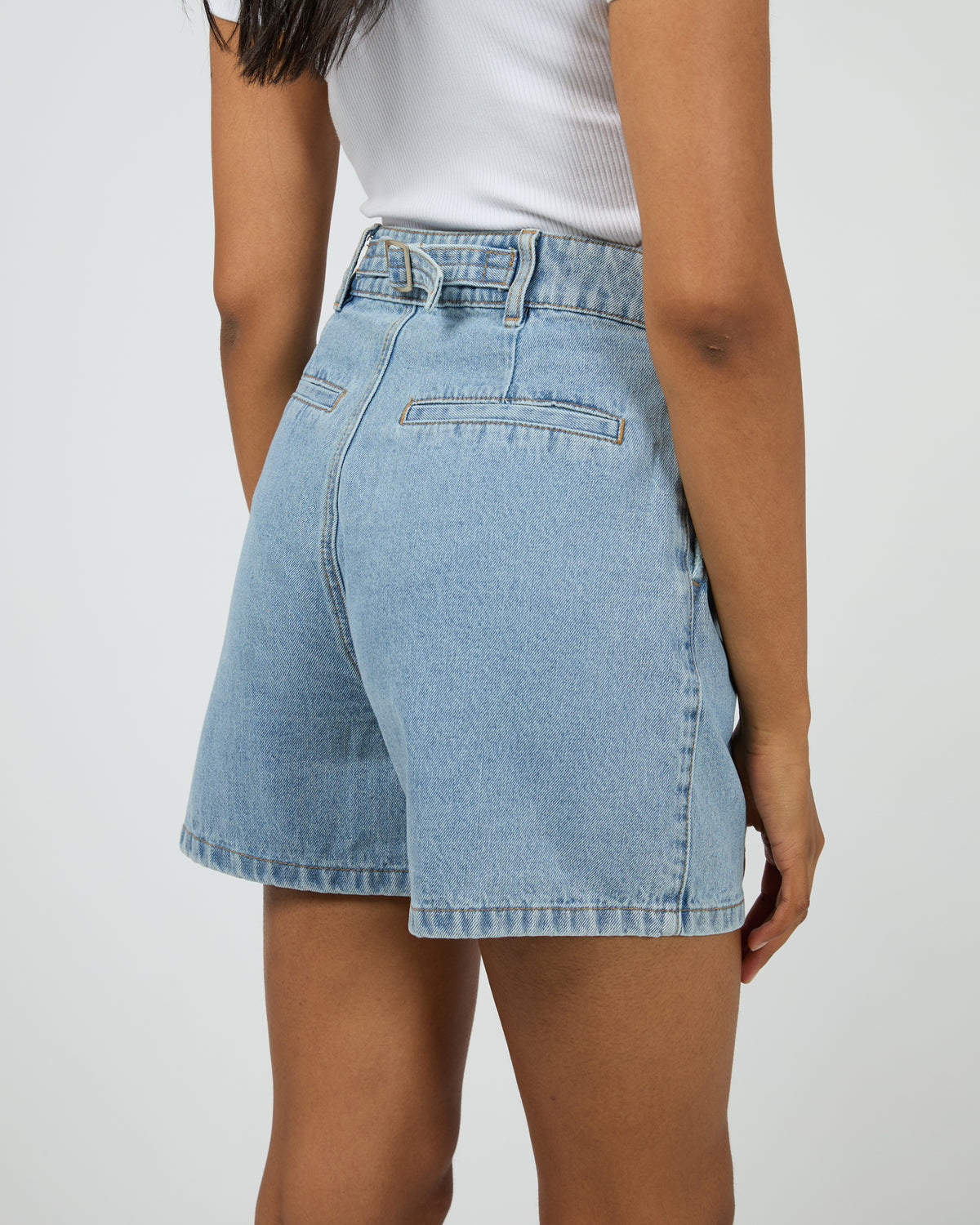 AAE || Stevie Denim Shorts - Light Blue