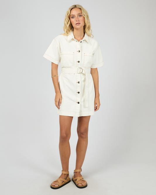 AAE || Sunny Denim Dress - Vintage White