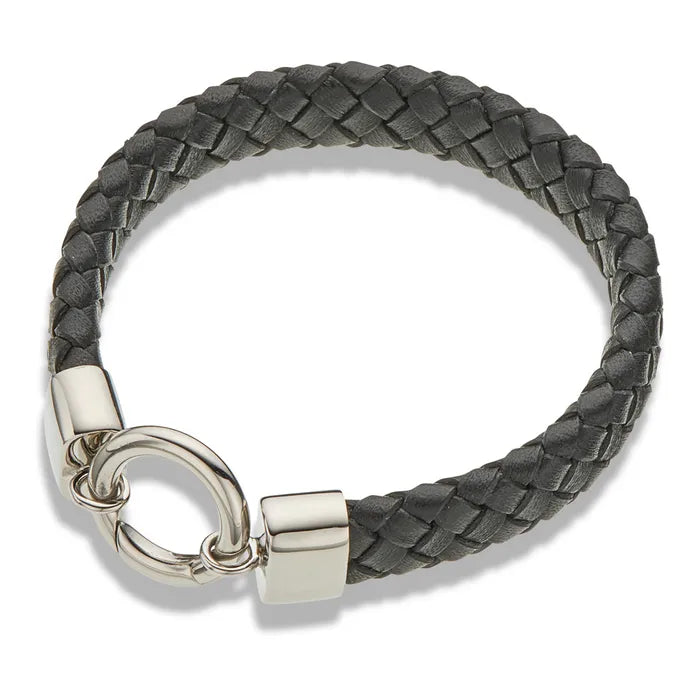 Black Leather Wide Bracelet 20.5cm
